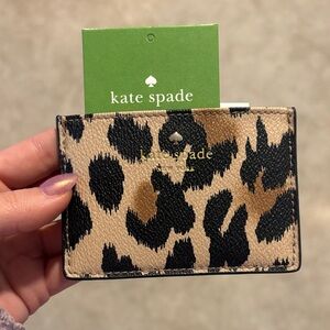 Kate Spade Black and Tan Animal Print Card Holder